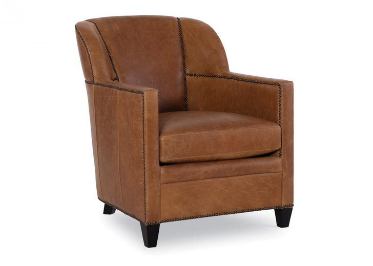 Bronson Club Chair, Reno Acorn Brown Leather, Black Feet, 36"H (RA1162-1-REN-ACO YUU906TN82)