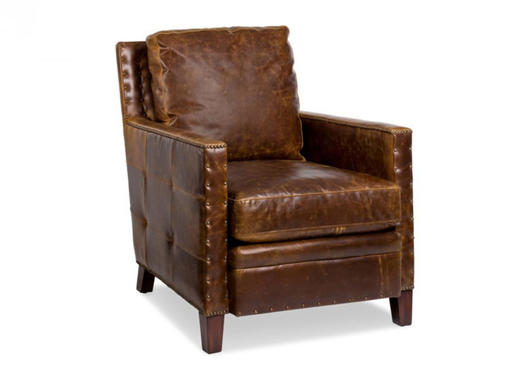 Elkhorn Accent Chair, Shawnee Bark Brown Leather, 37"H (RA1038-SHA-BAR YUU906TNC1)