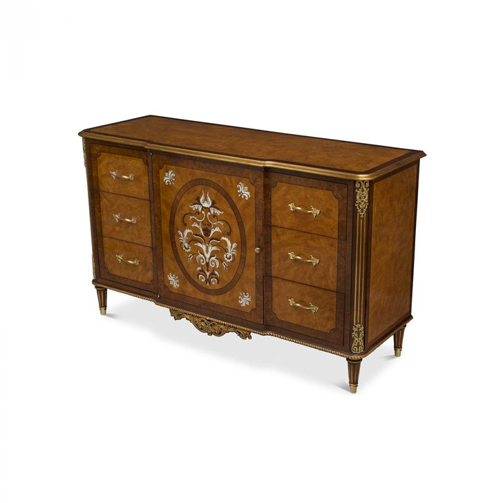 Finneas Dresser, Myrtlewood, Gold & Brass Accents, 63"W (89-0807 YUU906TP7V)