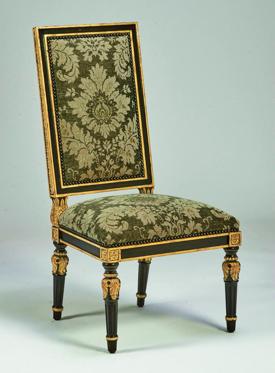 Grand Traditions Side Chair, Bombay Mahogany, Venetian Gold Trim, Glaze Copper Upholstery, 47"H (88-0245 YUU906TP9D)