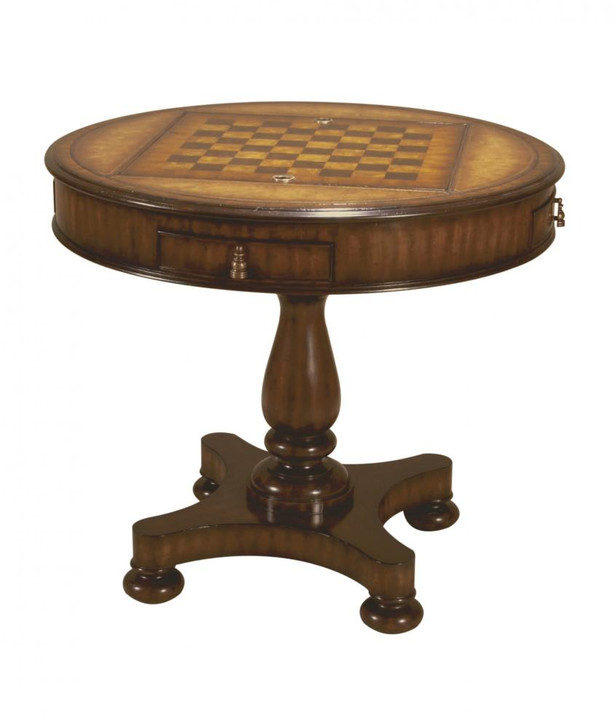 Lowry Game Table, Aged Regency Mahogany, Florentine, 34"W (8102-31 YUU906TQ7N)