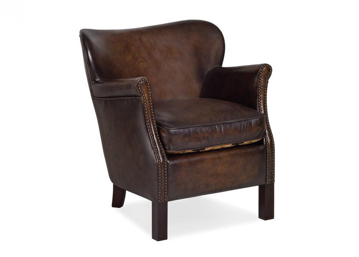 Malcolm Accent Chair, Hunter Tobacco Brown Leather, 30"H (RA1180-HUN-TOB YUU906TQ8V)