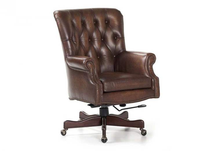 Merchant Office Chair, Briston Oak Leather, Wood, 41"H (RA111ST-BRI-OAK YUU906TQ9C)