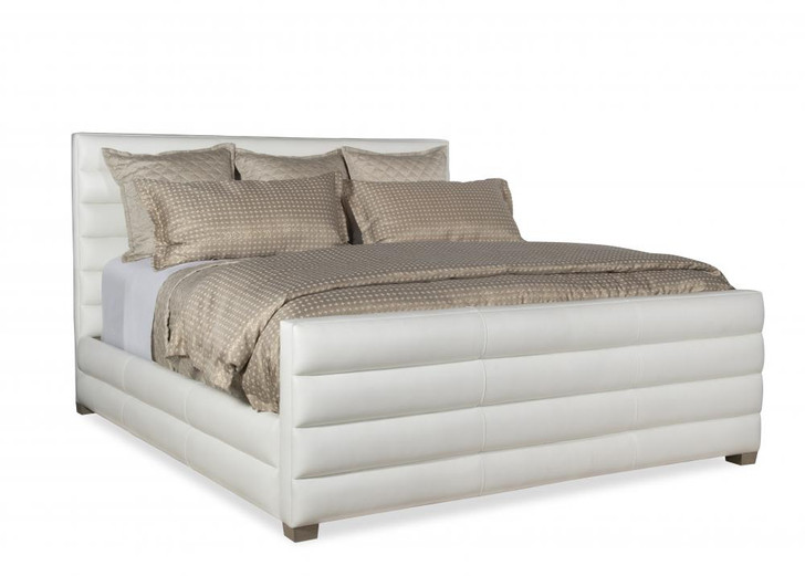 Ollie Upholstered Bed, Queen, Lennox Pearl White Leather, 65.5"W (RAB1502-Q-LEN-PEA YUU906TR6G)