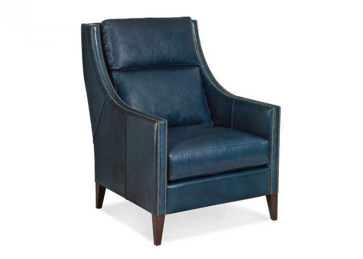 Pryor Wing Chair, Saville Indigo Blue Leather, 43"H (RA1082-SAV-IND YUU906TR7U)