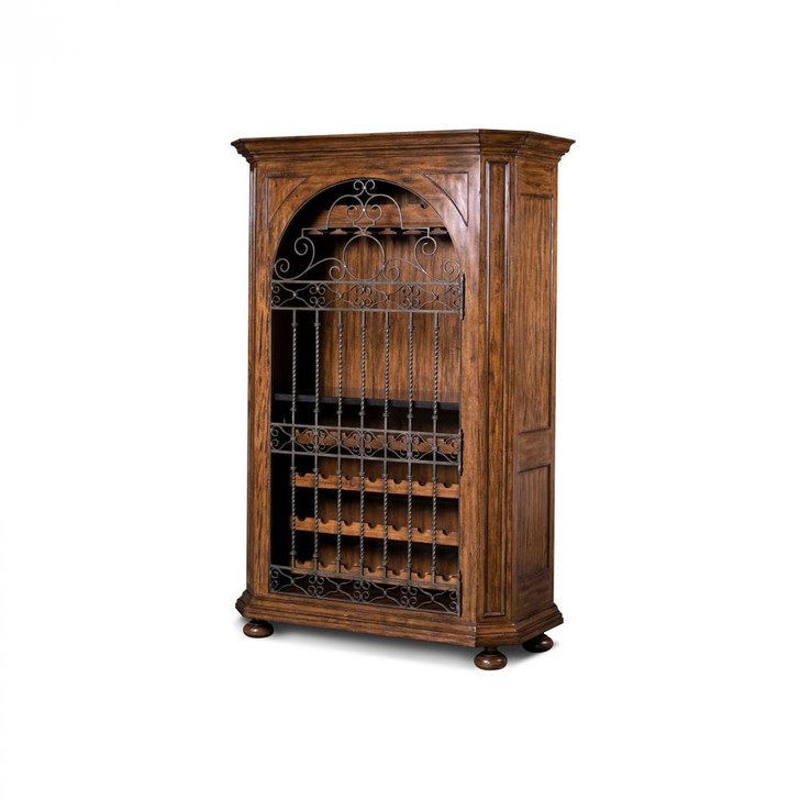 Thompson Wine Cabinet, Wood, Black Stone Inlaid Serving Counter, 54"W (89-1206 YUU906TT6L)