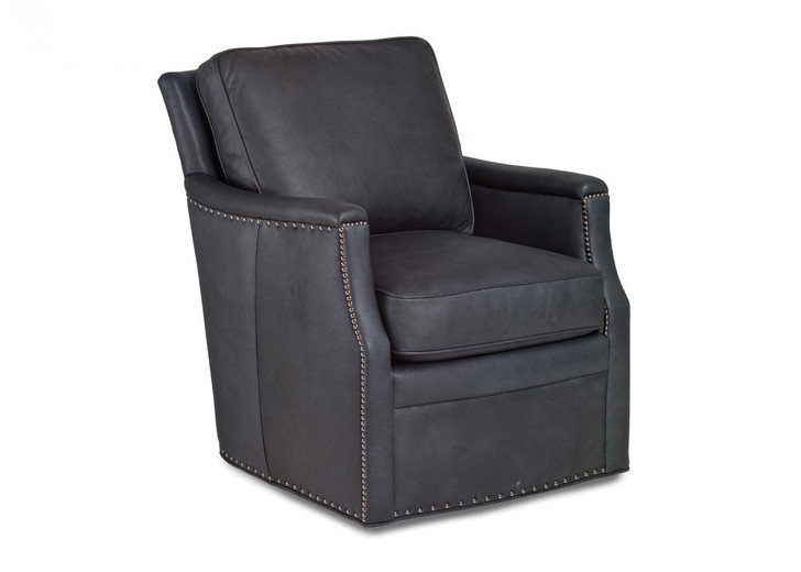 Thompson Accent Chair, Wimberly Slate Gray Leather, 36"H (RA1165-S-WIM-SLA YUU906TT6M)
