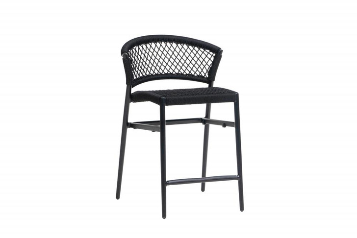 Ria Counter Chair, Black, Black Frame, 24.25"W (FN58840BLK YUU9004396)