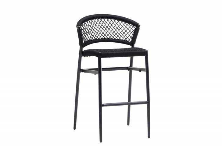 Ria Bar Chair, Black, Black Frame, 24.25"W (FN58841BLK YUU9004399)