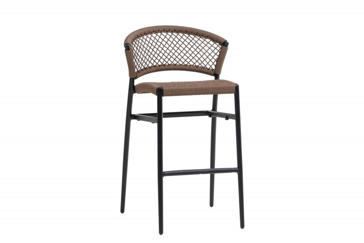 Ria Bar Chair, Brown, Black Frame, 24.25"W (FN58841BRN YUU900439A)