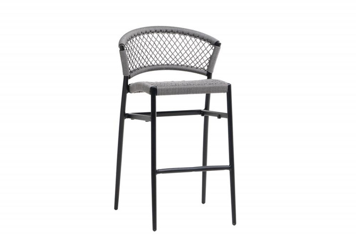 Ria Bar Chair, Gray, Black Frame, 24.25"W (FN58841GRY YUU900439C)