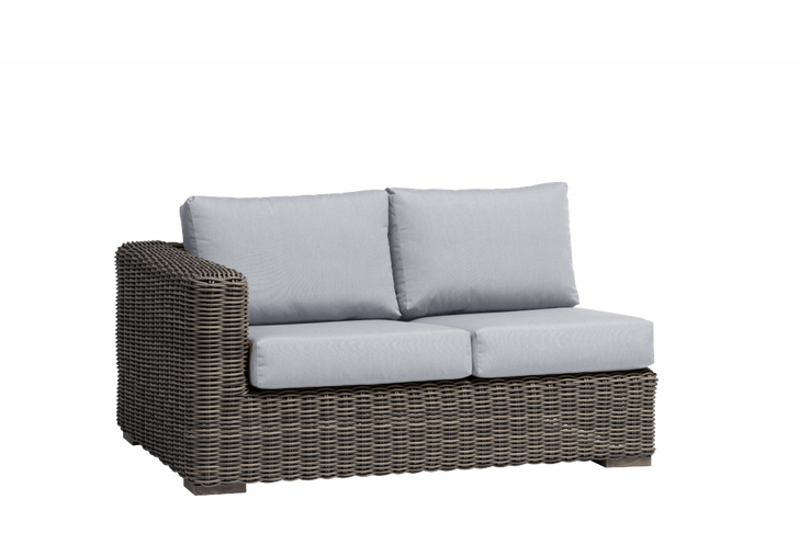 Cubo Sectional 2-Seater Left Arm, Taupe, Creamy Oak Resin, Pearl Gray Frame, 57.75"W (FN61252COK-L-FO5116 YUU90043AM)