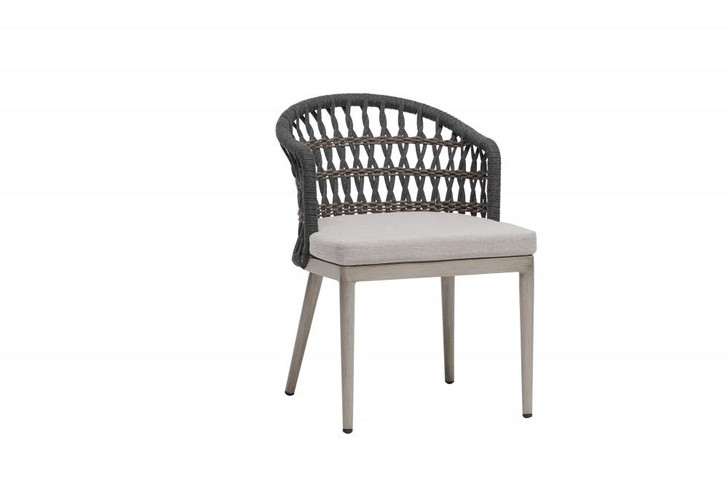 Coconut Grove Dining Arm Chair, Canvas, Pearl Frame, Lithium Pearl Durastrap, 22"W (FN60112LPR-FO5115 YUU9004481)