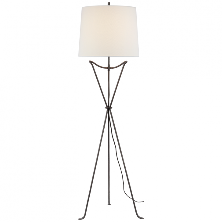 Neith Large Tripod Floor Lamp, 1-Light, Aged Iron, 64"H (TOB 1400AI-L CX5ZN)