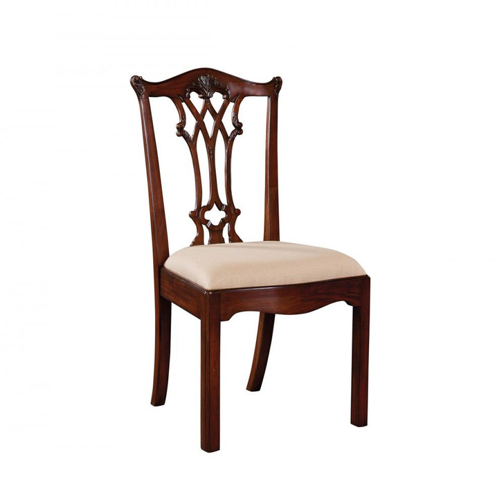 Connecticut Regency Dining Chair, Carved Aged Regency Mahogany, Caramel Fabric, 41"H (8103-40 YUU906TN9L)