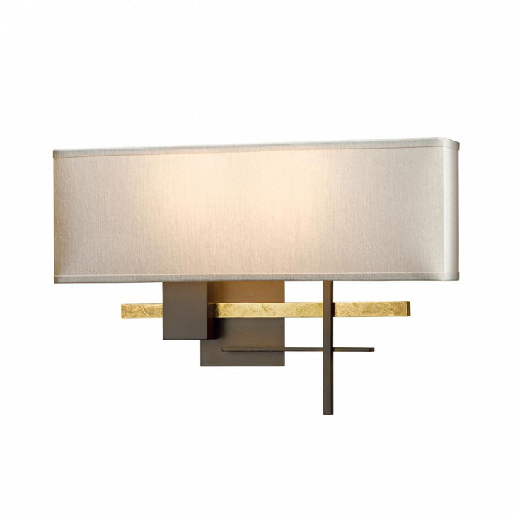 Cosmo Wall Sconce, 2-Light, Soft Gold, Flax Shade, 16.5"W (OPEN BOX 206350-SKT-14-84-SE1606)