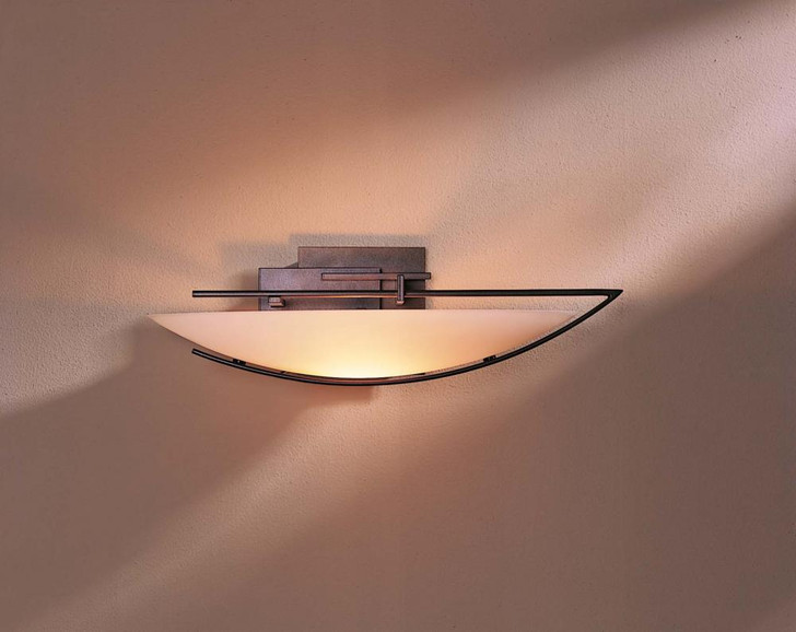 Oval Ondrian Right Wall Sconce, 1-Light, Natural Iron, Opal Glass, 15.5"H, OPEN BOX (207380-SKT-RGT-20-GG0090)