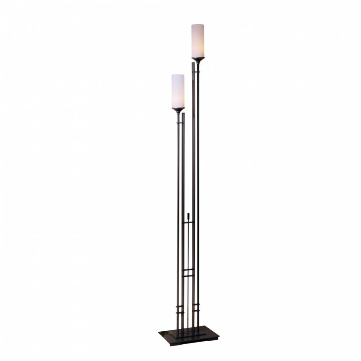 Metra Floor Lamp, 2-Light, Sterling, Opal Glass,  74.7"H, OPEN BOX (248416-SKT-85-GG0073)