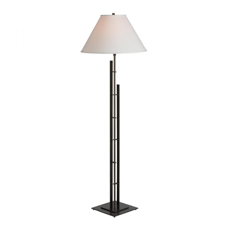 Metra Double Floor Lamp, 1-Light, Oil Rubbed Bronze, Natural Linen Shade, 57.2"H (OPEN BOX 248421-SKT-14-SA1955)