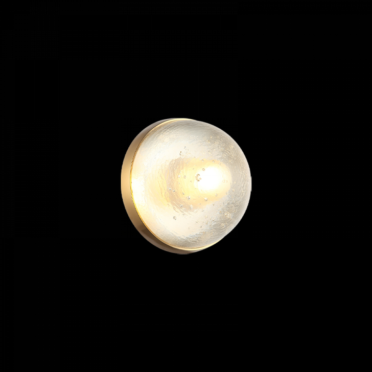 Misty Wall Sconce, 1-Light, LED, Aged Gold Brass, Bubble Glass Shade, 4.38"W (WX33101AG 3060PMC)