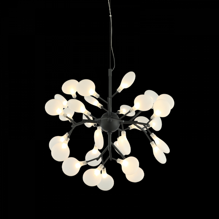 Hydrangea Bloom Chandelier, 30-Light, Matte Black, 20"W (C69820MB 3060PMP)