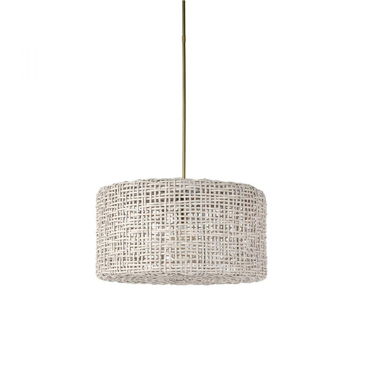 Seacliff Pendant, 1-Light, Whitewash, Antique Brass, 27"W (2123-79 3706TM5A)