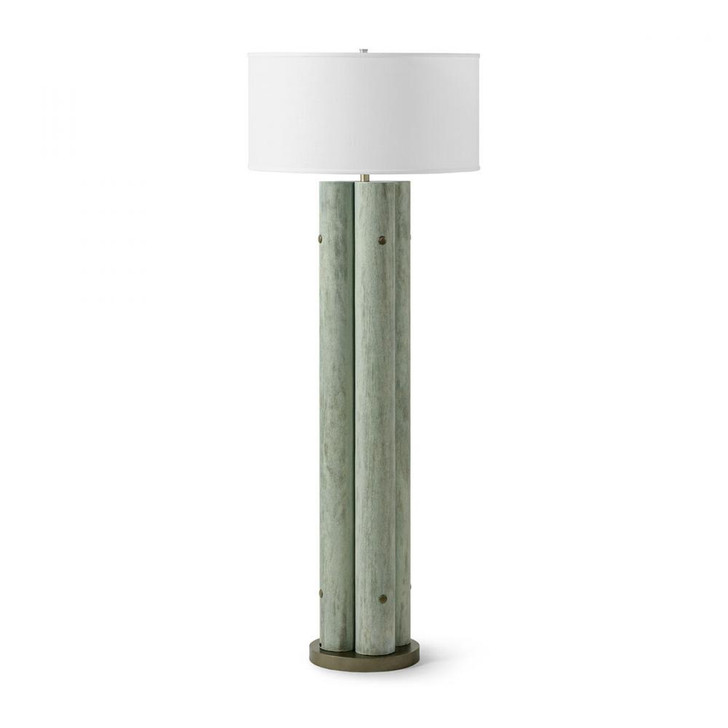 Cardiff Floor Lamp, 1-Light, Blue, Cream Tapered Textured Shade, 70.25"H (2834-03 3706TP2X)