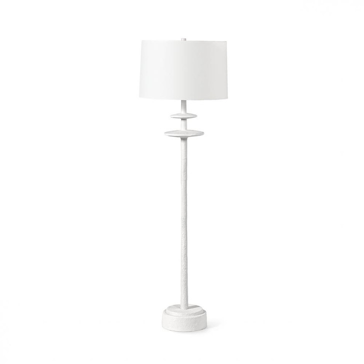 Etta Floor Lamp, 1-Light, White, Cream Linen Tapered Shade, 52.5"H (2252-96 3706TN1V)