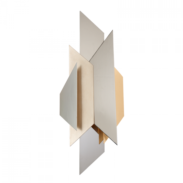 Modernist Wall Sconce, 2-Light, Gold, Silver, Silver Shade, 30"H (207-12-SS/WSL/GL 95G0)