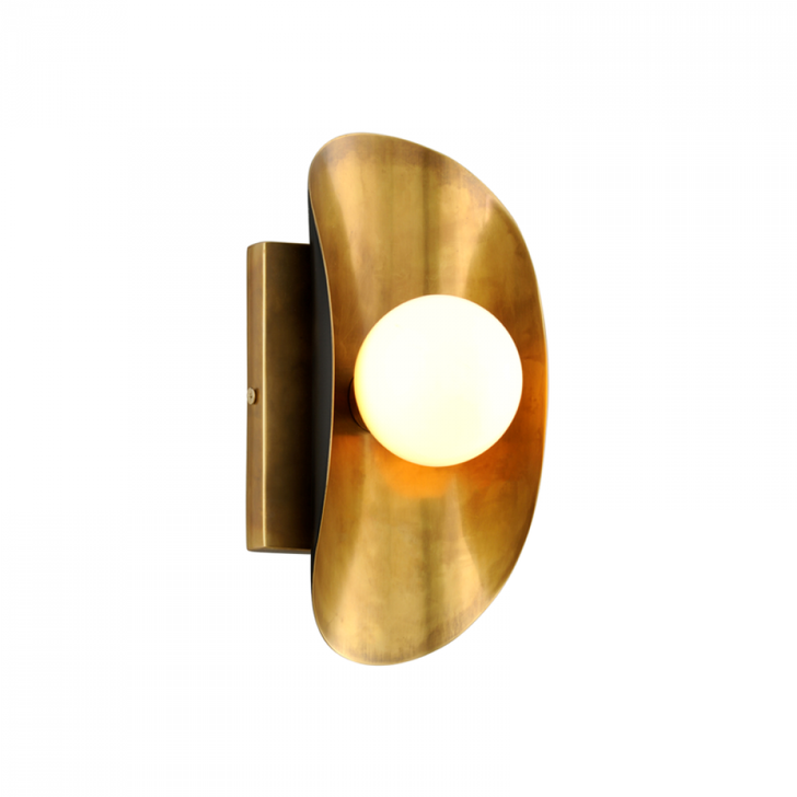 Hopper Wall Sconce, 1-Light, Vintage Brass Bronze Accents, 10"H (271-11-VB/BBR CY7R)