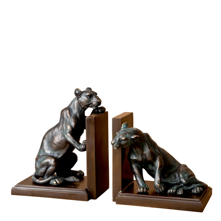 Lioness Bookends, Set of 2, Bronze Patina, 7.09"W (109100 YV0J03YQ3W)