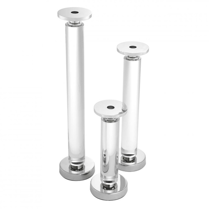 Chapman Candle Holder, Set of 3, Clear Glass, Nickel, 4.72"W (111131 YV0J03YR44)