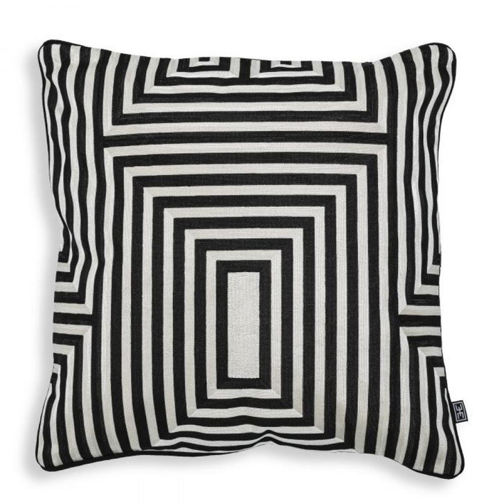 Spray Pillow, Square, Black, White, 19.69"W (115067 YV0J03YWZV)
