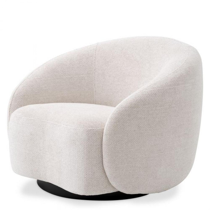 Amore Swivel Chair, Lyssa Off-White Fabric, Black Base, 38.19"W (A116070 YV0J041VQQ)