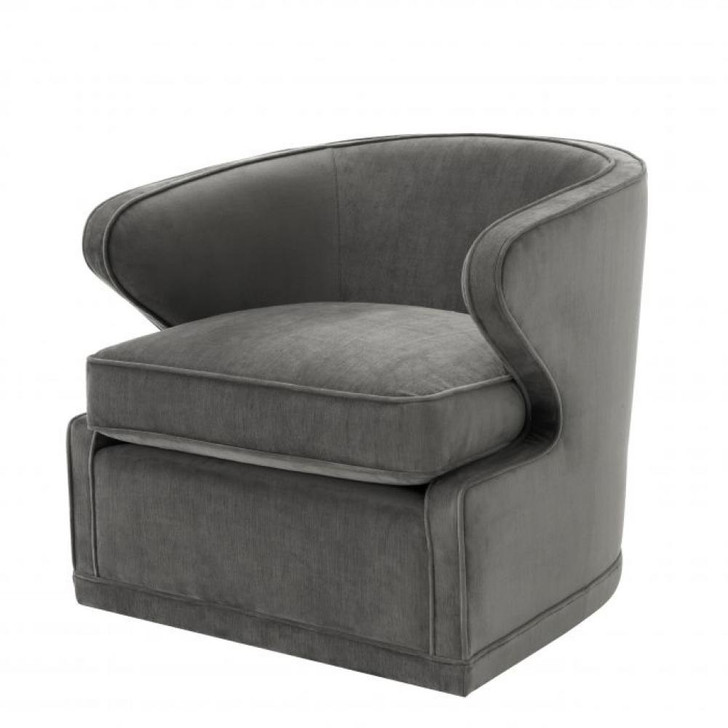 Dorset Swivel Chair, Granite Gray Fabric, 29.53"W (A111503 YV0J041VR4)
