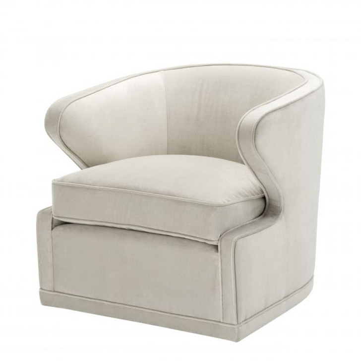 Dorset Swivel Chair, Pebble Gray Fabric, 29.53"W (A111937 YV0J041VR5)