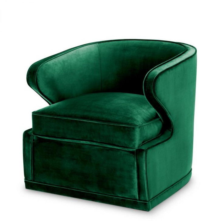 Dorset Swivel Chair, Green Velvet, 29.53"W (A111938 YV0J041VR7)