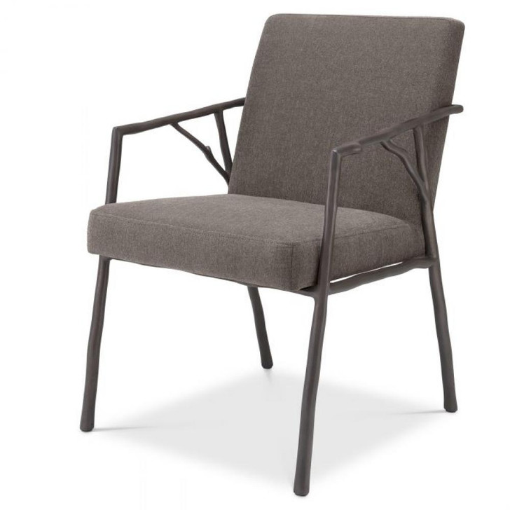 Antico Dining Chair, Abrasia Gray Fabric, Medium Bronze Frame, 32.68"H (A114997 YV0J03YX0V)