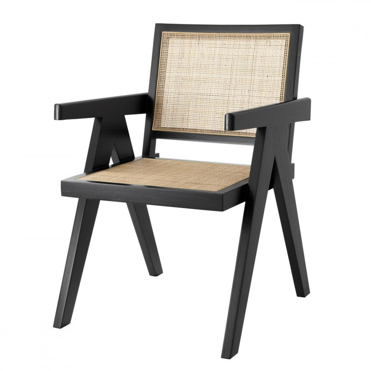 Aristide Dining Chair, Classic Black, Natural, 35.43"H (114165 YV0J03YX0X)