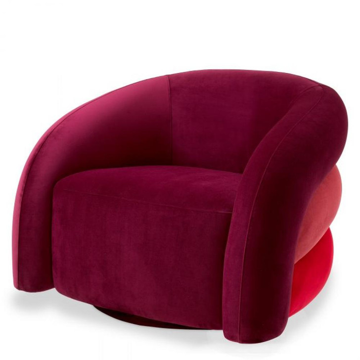 Novelle Swivel Chair, Savona Bordeaux Red Velvet, Savona Faded Red Velvet, Savona Red Velvet, 35.83"W (A116812 YV0J041VRQ)