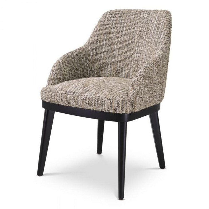 Costa Dining Chair, Mademoiselle Beige Fabric, Black Legs, 32.68"H (A116513 YV0J03YXXW)