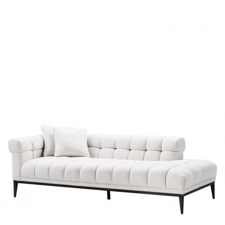 Aurelio Sectional Sofa Left Side, Avalon White Fabric, Gunmetal Base, 87.8"W (A113357 YV0J03YYZ6)