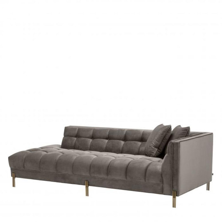 Sienna Sectional Sofa Right Side, Savona Gray Velvet, Brushed Brass, 87.8"W (A113387 YV0J03YYZD)