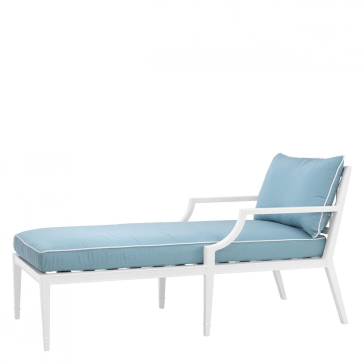 Bella Vista Outdoor Chaise Lounge, Mineral Blue, White Frame, 26.97"W (113221 YV0J041RR1)