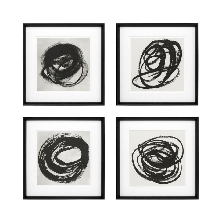Black & White Wall Art, Set of 4, Black Frame, 20.87"W (110126 YV0J041TR6)
