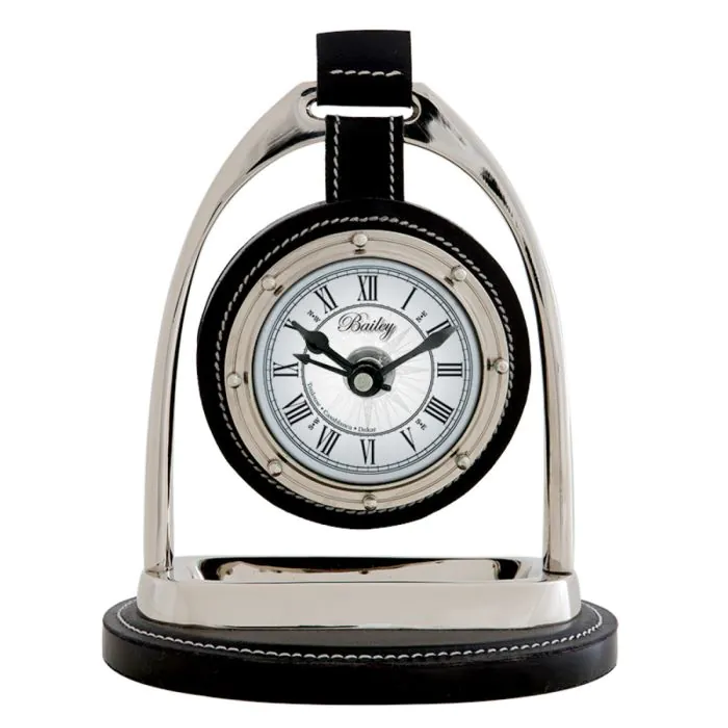 Bailey Clock, Nickel, Black, 6.69"W (107024 YV0J03YV1F)