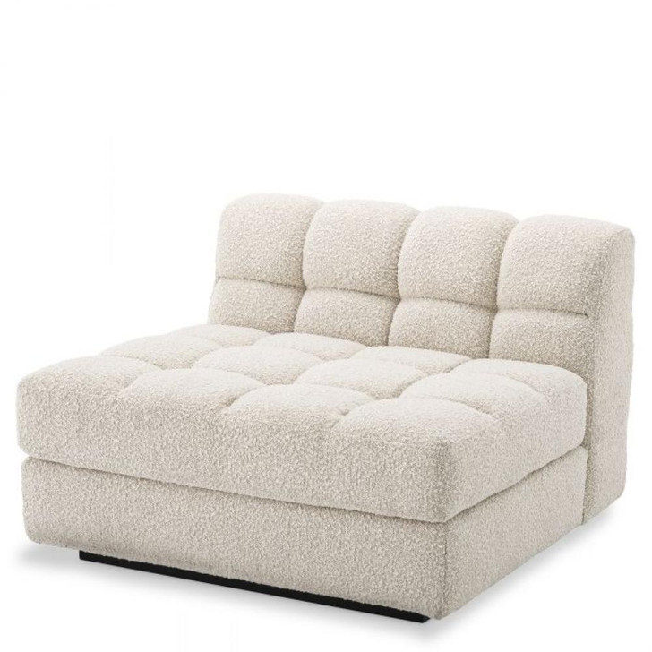 Dean Sectional Sofa Middle, Boucle Cream Fabric, Black Base, 37.4"W (A115516 YV0J041VP9)