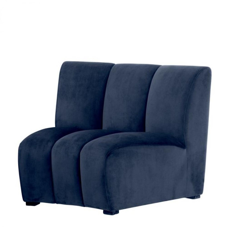 Lando Sectional Sofa Corner, Savona Midnight Blue Velvet, Black Feet, 42.91"W (A112689 YV0J041VPP)