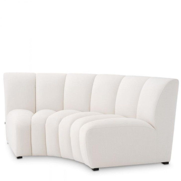 Lando Sectional Sofa Corner, Avalon White Fabric, Black Feet, 82.68"W (A115097 YV0J041VPM)