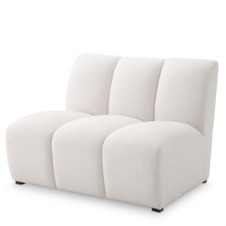 Lando Sectional Sofa Straight, Avalon White Fabric, Black Feet, 42.52"W (A115087 YV0J041VPQ)